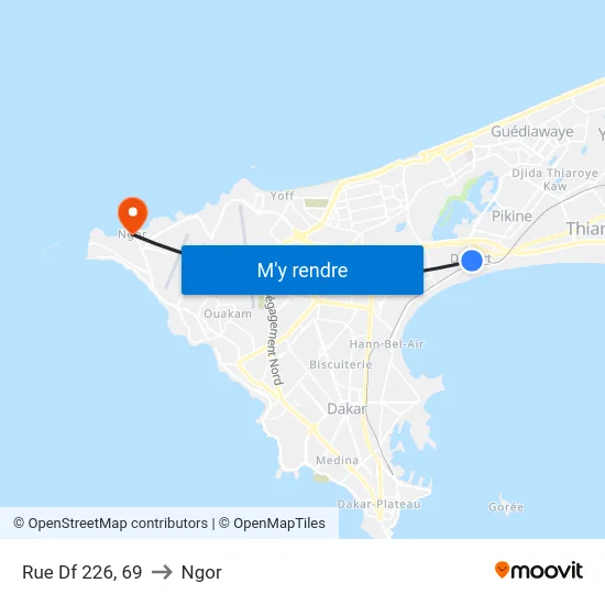 Rue Df 226, 69 to Ngor map