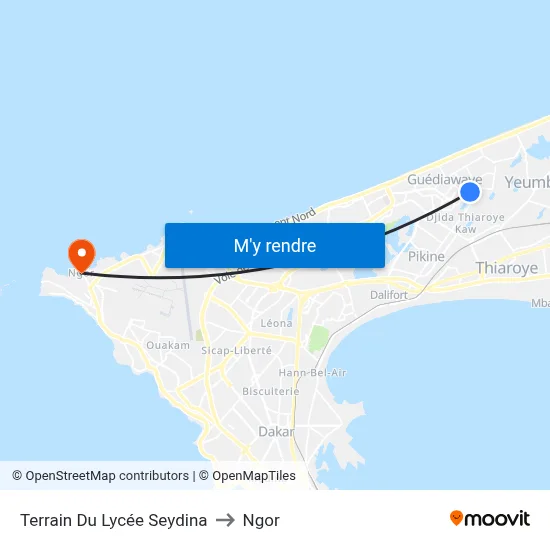 Terrain Du Lycée Seydina to Ngor map