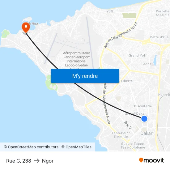 Rue G, 238 to Ngor map