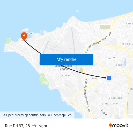 Rue Dd 97, 28 to Ngor map