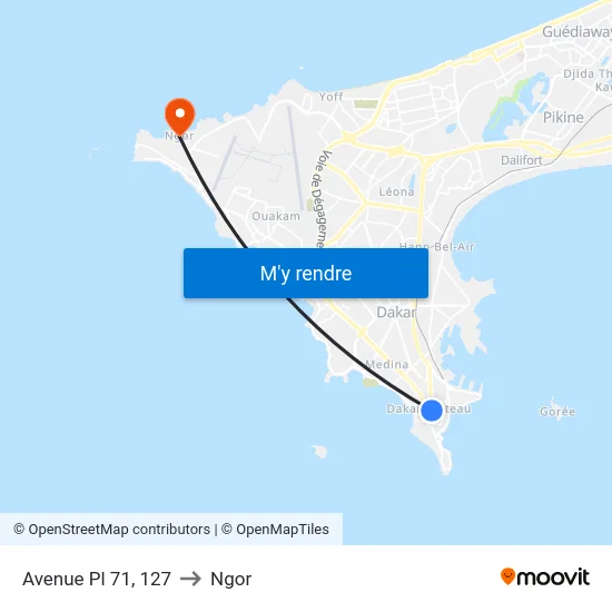 Avenue Pl 71, 127 to Ngor map
