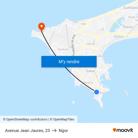 Avenue Jean Jaures, 23 to Ngor map