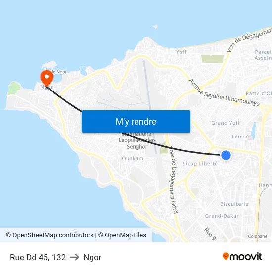 Rue Dd 45, 132 to Ngor map