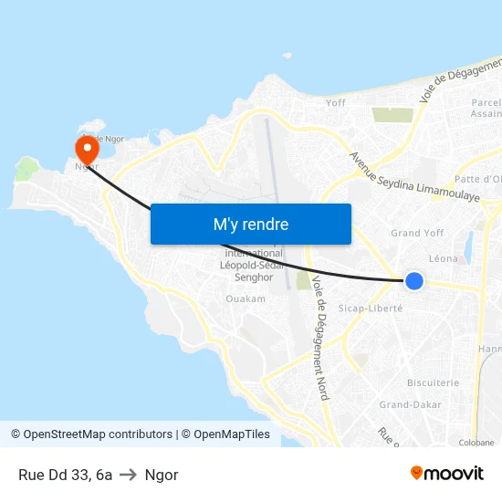 Rue Dd 33, 6a to Ngor map