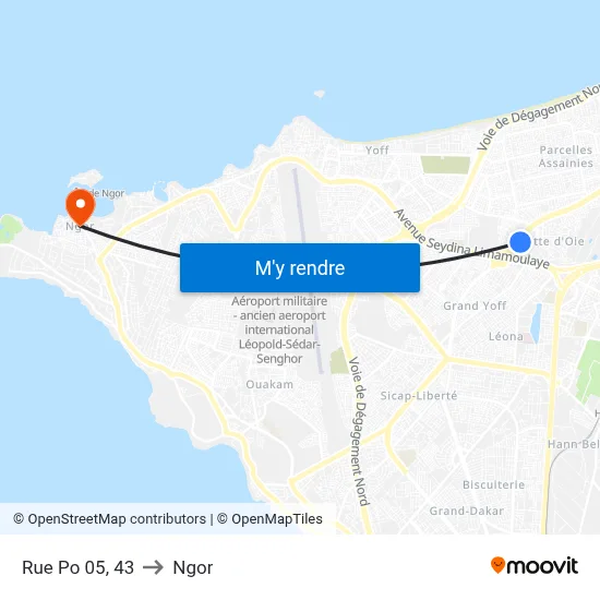 Rue Po 05, 43 to Ngor map