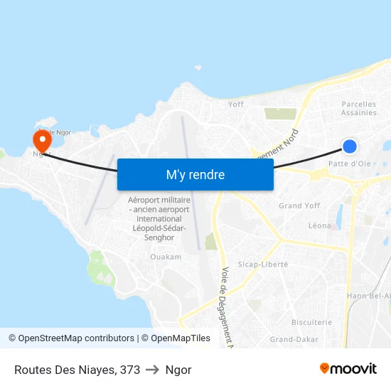 Routes Des Niayes, 373 to Ngor map