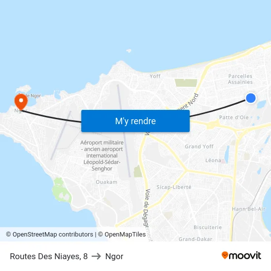 Routes Des Niayes, 8 to Ngor map