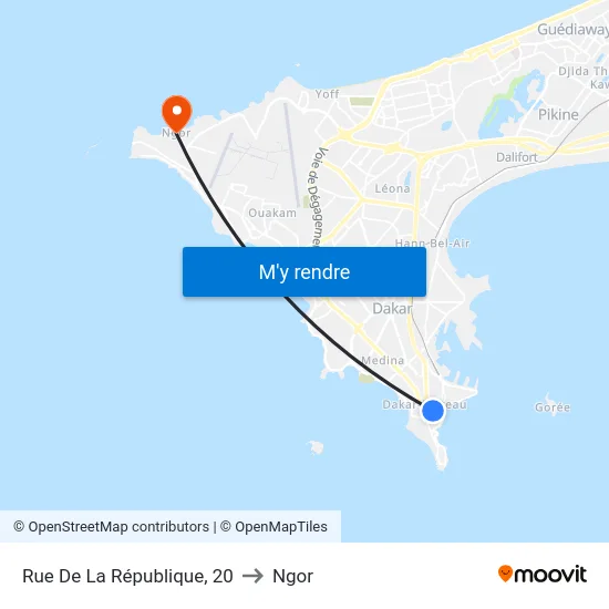 Rue De La République, 20 to Ngor map