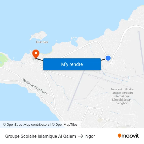 Groupe Scolaire Islamique Al Qalam to Ngor map