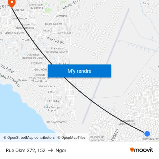 Rue Okm 272, 152 to Ngor map