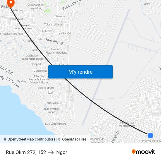 Rue Okm 272, 152 to Ngor map