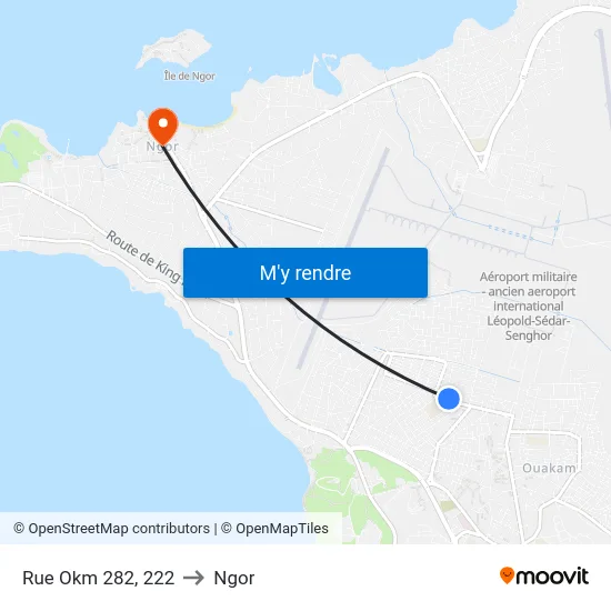 Rue Okm 282, 222 to Ngor map