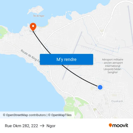 Rue Okm 282, 222 to Ngor map
