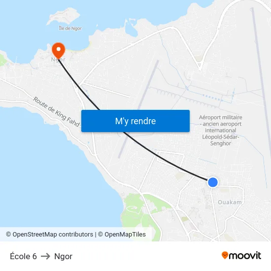École 6 to Ngor map
