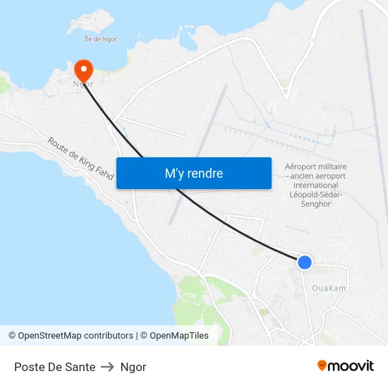 Poste De Sante to Ngor map