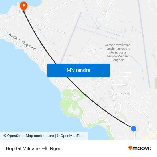 Hopital Militaire to Ngor map
