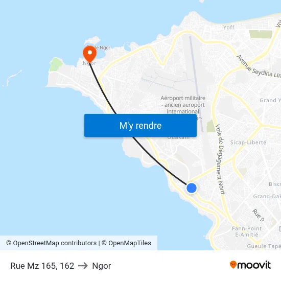 Rue Mz 165, 162 to Ngor map