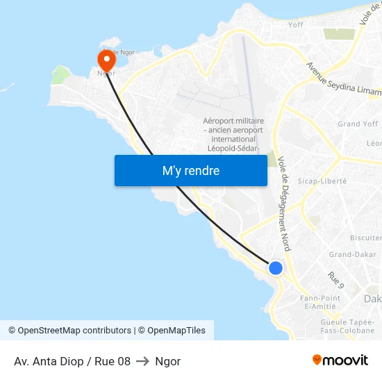 Av. Anta Diop / Rue 08 to Ngor map