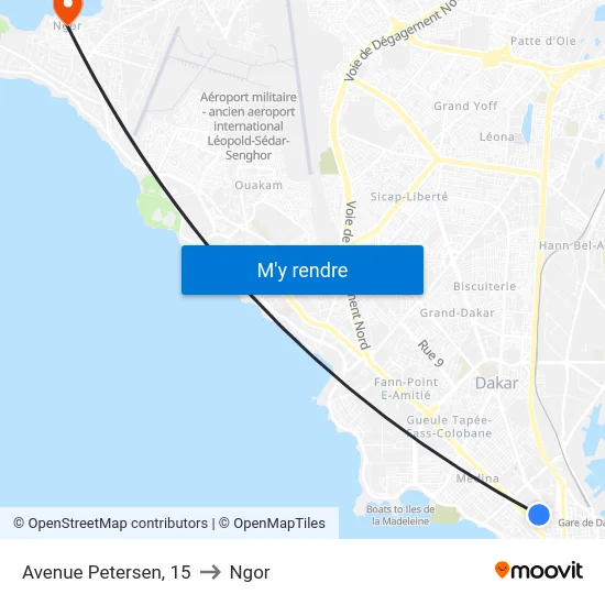 Avenue Petersen, 15 to Ngor map
