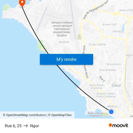 Rue 6, 25 to Ngor map