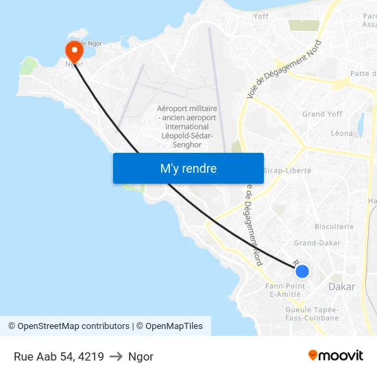 Rue Aab 54, 4219 to Ngor map