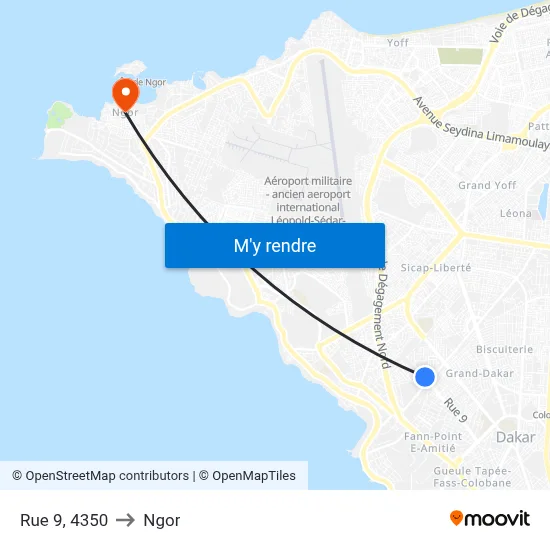 Rue 9, 4350 to Ngor map