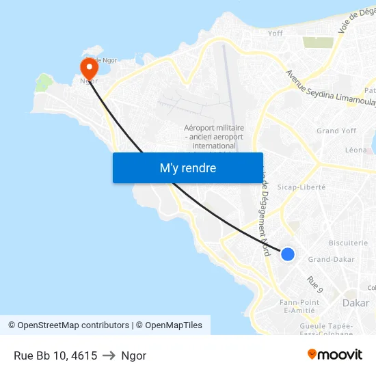 Rue Bb 10, 4615 to Ngor map
