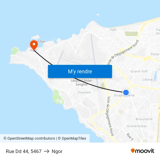 Rue Dd 44, 5467 to Ngor map