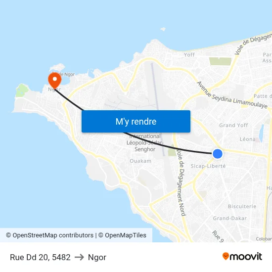 Rue Dd 20, 5482 to Ngor map
