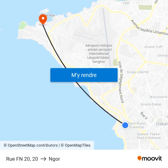 Rue FN 20, 20 to Ngor map