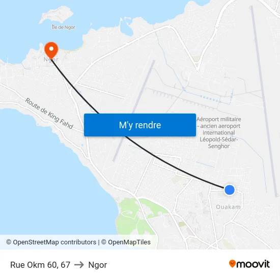 Rue Okm 60, 67 to Ngor map