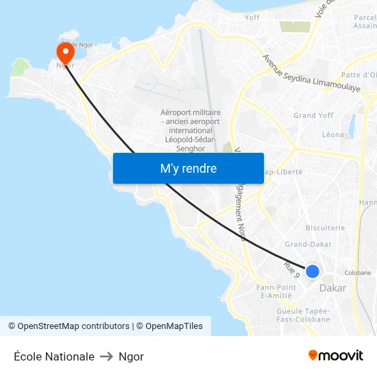 École Nationale to Ngor map