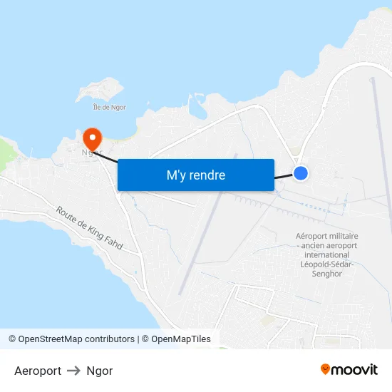 Aeroport to Ngor map