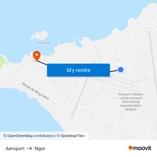 Aeroport to Ngor map