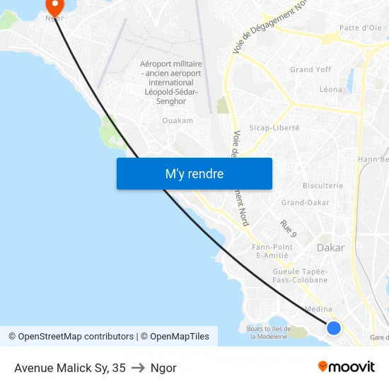 Avenue Malick Sy, 35 to Ngor map