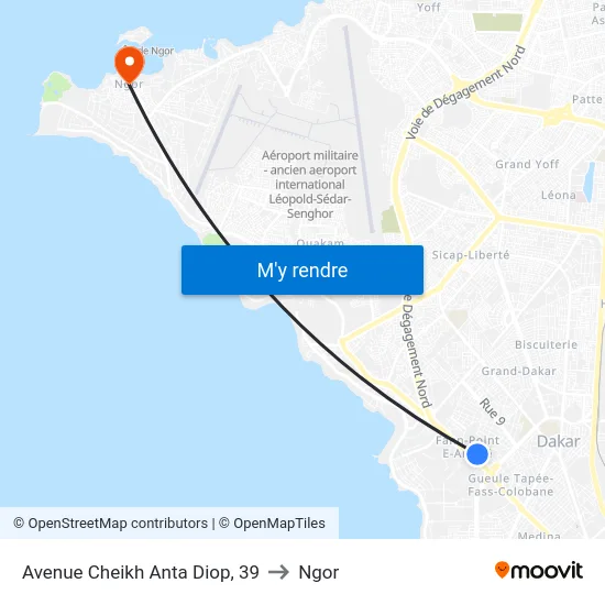Avenue Cheikh Anta Diop, 39 to Ngor map