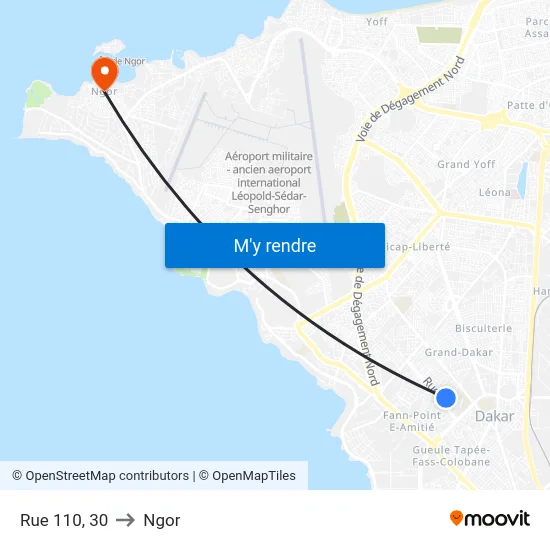 Rue 110, 30 to Ngor map