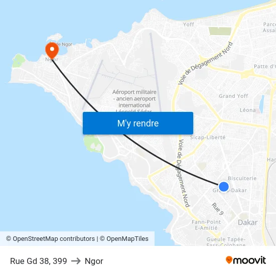 Rue Gd 38, 399 to Ngor map