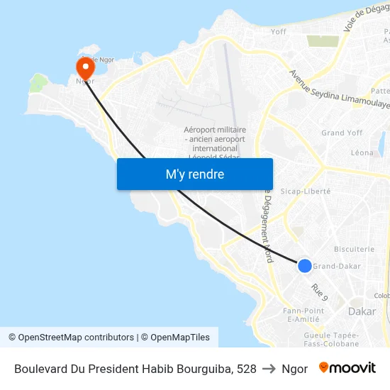Boulevard Du President Habib Bourguiba, 528 to Ngor map