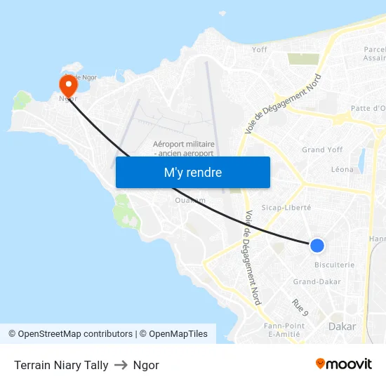 Terrain Niary Tally to Ngor map