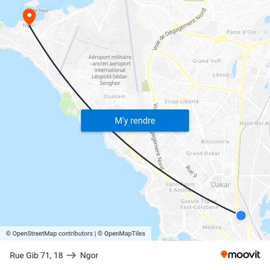 Rue Gib 71, 18 to Ngor map