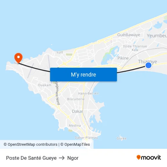 Poste De Santé Gueye to Ngor map