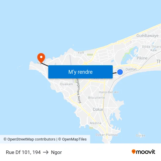 Rue Df 101, 194 to Ngor map