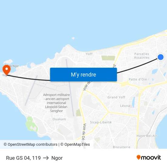 Rue GS 04, 119 to Ngor map