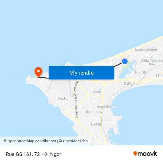 Rue GS 161, 72 to Ngor map
