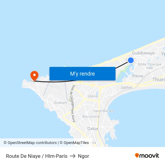 Route De Niaye / Hlm-París to Ngor map