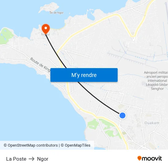 La Poste to Ngor map
