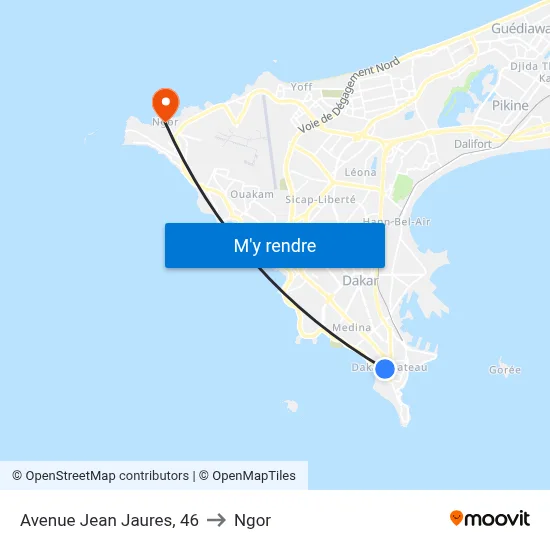 Avenue Jean Jaures, 46 to Ngor map