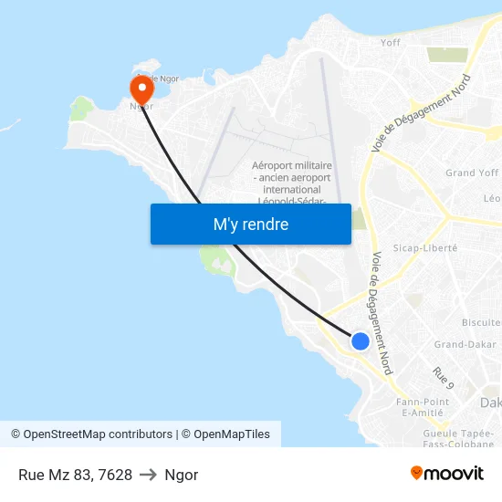 Rue Mz 83, 7628 to Ngor map