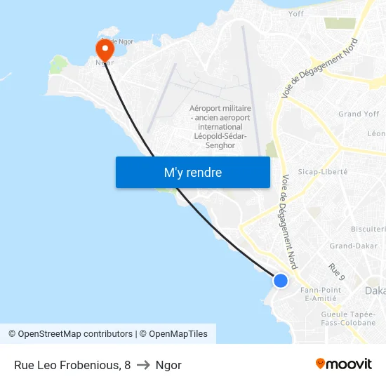 Rue Leo Frobenious, 8 to Ngor map